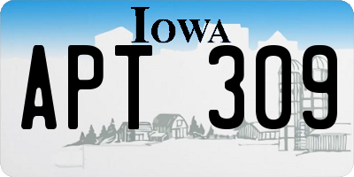 IA license plate APT309