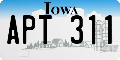 IA license plate APT311