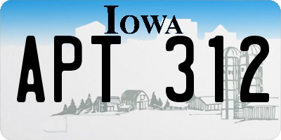 IA license plate APT312