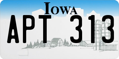 IA license plate APT313