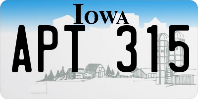 IA license plate APT315