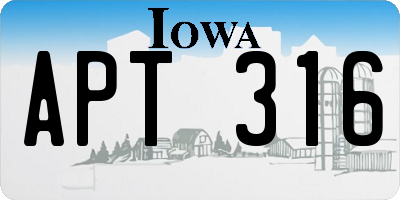IA license plate APT316