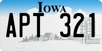 IA license plate APT321