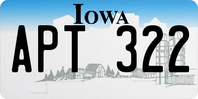 IA license plate APT322