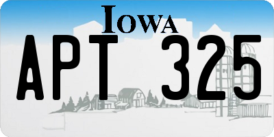 IA license plate APT325