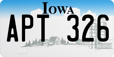 IA license plate APT326