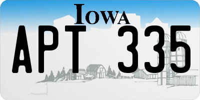 IA license plate APT335