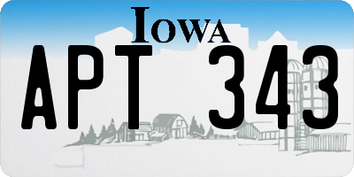 IA license plate APT343