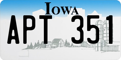 IA license plate APT351