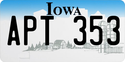 IA license plate APT353