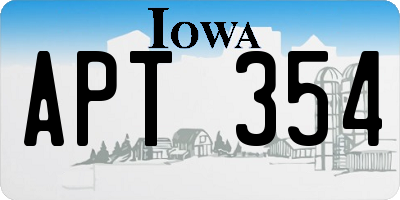 IA license plate APT354