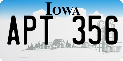IA license plate APT356