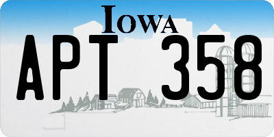 IA license plate APT358