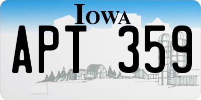 IA license plate APT359
