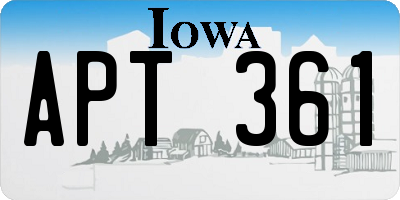 IA license plate APT361