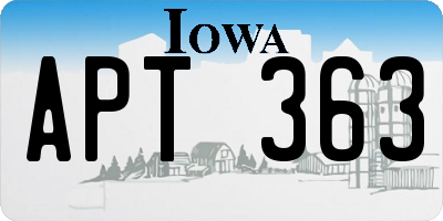 IA license plate APT363