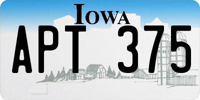 IA license plate APT375