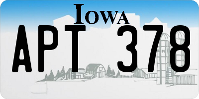 IA license plate APT378