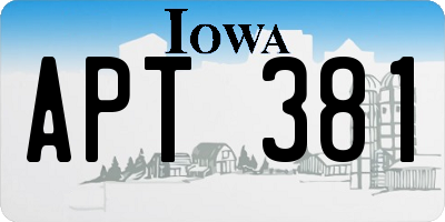 IA license plate APT381
