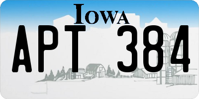 IA license plate APT384