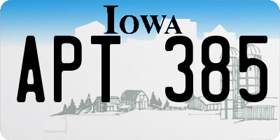 IA license plate APT385
