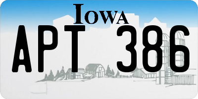 IA license plate APT386
