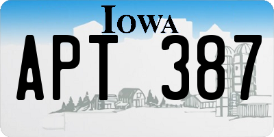 IA license plate APT387