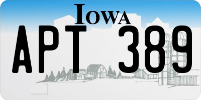 IA license plate APT389
