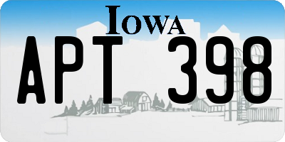 IA license plate APT398