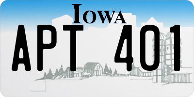 IA license plate APT401