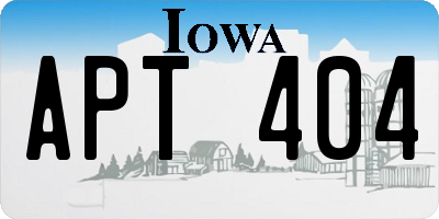 IA license plate APT404