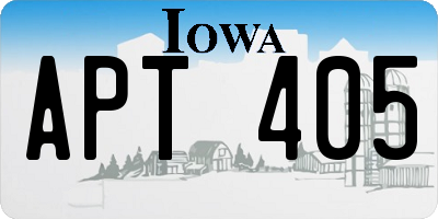 IA license plate APT405
