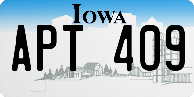 IA license plate APT409