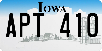 IA license plate APT410