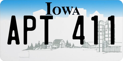 IA license plate APT411