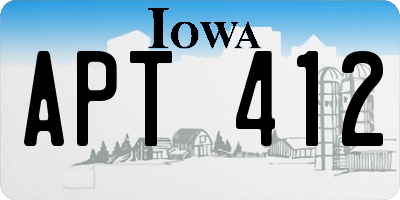 IA license plate APT412