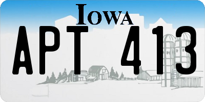 IA license plate APT413