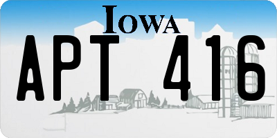 IA license plate APT416