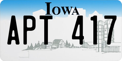 IA license plate APT417