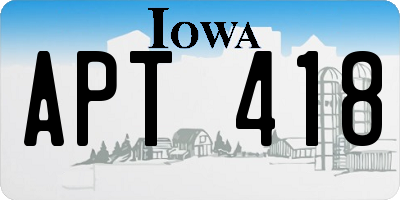 IA license plate APT418