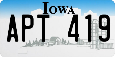IA license plate APT419