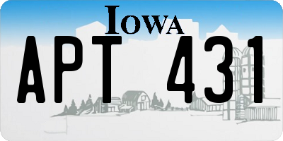 IA license plate APT431