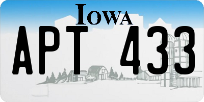 IA license plate APT433