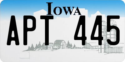 IA license plate APT445