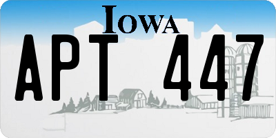 IA license plate APT447