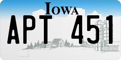 IA license plate APT451