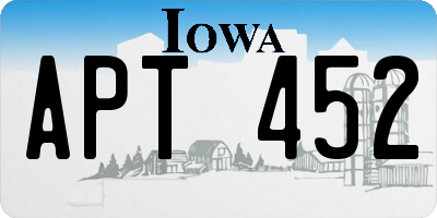 IA license plate APT452