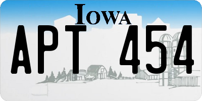 IA license plate APT454
