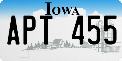 IA license plate APT455