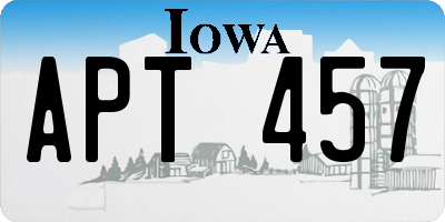 IA license plate APT457